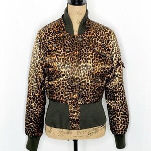 Marciano Leopard Down BomberJacket-Size Large